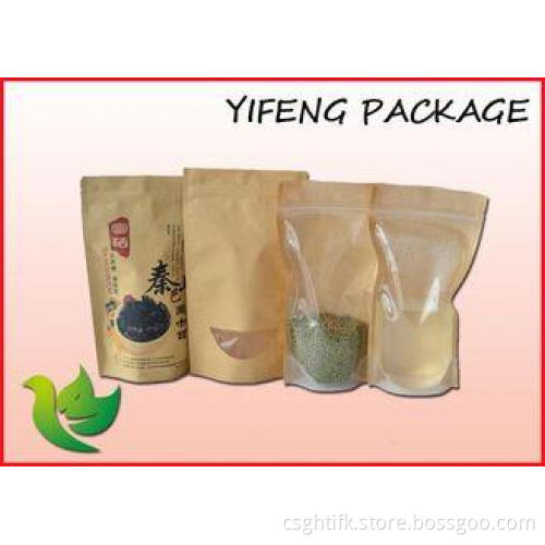 Clear Front Kraft Paper Bag With Window for Snack , Seeds ,